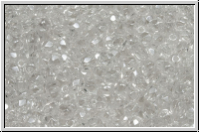 B�hm. Glasschliffperle, PRECIOSA, feuerpol., 3mm, crystal, trans., white iris. sfinx, 50 Stk.