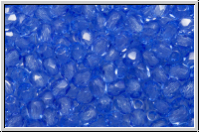 B�hm. Glasschliffperle, PRECIOSA, feuerpol., 3mm, crystal, trans., sapphire (dyed), 50 Stk.