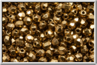 B�hm. Glasschliffperle, PRECIOSA, feuerpol., 3mm, 24kt goldbronze, met., 50 Stk.