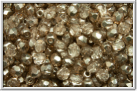 B�hm. Glasschliffperle, PRECIOSA, feuerpol., 3mm, crystal, trans., half labrador solgel gold, 50 Stk.