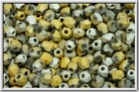 B�hm. Glasschliffperle, PRECIOSA, feuerpol., 3mm, crystal, trans., california silver, matte, 50 Stk.