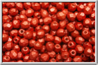 B�hm. Glasschliffperle, PRECIOSA, feuerpol., 3mm, lava red, met., satin, 50 Stk.