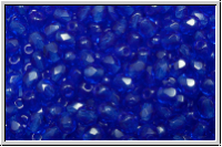 B�hm. Glasschliffperle, PRECIOSA, feuerpol., 3mm, cobalt, lt., trans., 50 Stk.