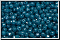 B�hm. Glasschliffperle, feuerpol., 3mm, aqua, op., blue/grey marbled, 50 Stk.