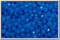 B�hm. Glasschliffperle, feuerpol., 3mm, capri blue, alabaster, 50 Stk.