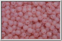 B�hm. Glasschliffperle, feuerpol., 3mm, rose, opal, matte, 50 Stk.