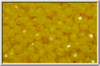 B�hm. Glasschliffperle, feuerpol., 3mm, yellow, opal, 50 Stk.