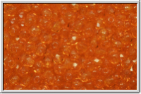 B�hm. Glasschliffperle, feuerpol., 3mm, orange, lt., trans., 50 Stk.