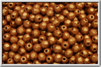 B�hm. Glasschliffperle, feuerpol., 3mm, white, alabaster, ochre gold shine, 50 Stk.