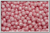 B�hm. Glasschliffperle, feuerpol., 3mm, white, alabaster, soft pastel rose, 50 Stk.