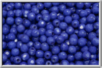 B�hm. Glasschliffperle, feuerpol., 3mm, white, op., cobalt, 50 Stk.