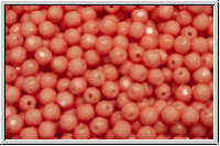 B�hm. Glasschliffperle, feuerpol., 3mm, white, op., indian peach, 50 Stk.