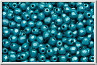 B�hm. Glasschliffperle, feuerpol., 3mm, black, op., metalust, turquoise, 50 Stk.