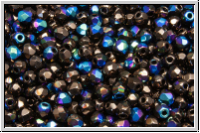 B�hm. Glasschliffperle, feuerpol., 3mm, bronze, dk., met., AB, 50 Stk.