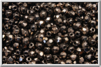 B�hm. Glasschliffperle, feuerpol., 3mm, bronze, dk., met., 50 Stk.