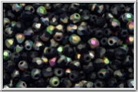 B�hm. Glasschliffperle, feuerpol., 3mm, black, op., half vitrail, matte, 50 Stk.