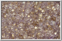 B�hm. Glasschliffperle, feuerpol., 3mm, crystal, trans., gold spackled, 50 Stk.