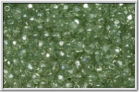 B�hm. Glasschliffperle, feuerpol., 3mm, crystal, trans., seafoam luster, 50 Stk.
