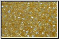 B�hm. Glasschliffperle, feuerpol., 3mm, crystal, trans., yellow luster, 50 Stk.