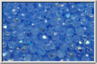 B�hm. Glasschliffperle, feuerpol., 3mm, sapphire, opal, AB, 50 Stk.