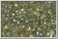 B�hm. Glasschliffperle, feuerpol., 3mm, black diamond, trans., AB, 50 Stk.