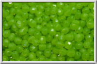 B�hm. Glasschliffperle, feuerpol., 3mm, green, lime, opal, 50 Stk.