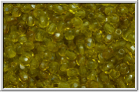 B�hm. Glasschliffperle, feuerpol., 3mm, khaki, trans., 50 Stk.