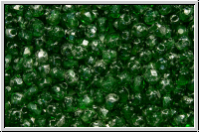 B�hm. Glasschliffperle, feuerpol., 3mm, turmaline, trans., silver splash, 50 Stk.