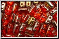 RUL-90030-27101, Rulla Beads, 3x5mm, hyacinth, trans., half capri gold, 100 Stk. (ca. 11 g)