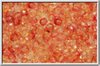 B�hm. Glasschliffperle, feuerpol., 3mm, crystal, trans., fuchsia/lemon dual coated, 50 Stk.