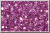 B�hm. Glasschliffperle, feuerpol., 4mm, crystal, trans., rose marbled, 50 Stk.