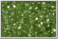 B�hm. Glasschliffperle, feuerpol., 4mm, crystal, trans., seafoam luster, 50 Stk.