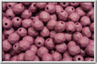 B�hm. Glasschliffperle, feuerpol., 4mm, white, alabaster, cyclamen pastel, matte, 50 Stk.
