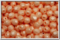 B�hm. Glasschliffperle, feuerpol., 4mm, white, alabaster, soft pastel salmon, 50 Stk.