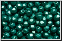 B�hm. Glasschliffperle, feuerpol., 4mm, white, alabaster, dk. chrysolite pastel, 50 Stk.