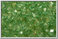 B�hm. Glasschliffperle, feuerpol., 4mm, crystal, trans., seafoam spackled, 50 Stk.