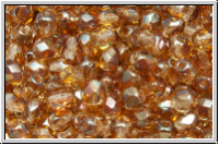 B�hm. Glasschliffperle, feuerpol., 4mm, crystal, trans., venus luster, 50 Stk.