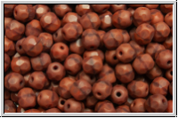 B�hm. Glasschliffperle, feuerpol., 4mm, terracotta, silky luster, matte, 50 Stk.