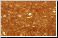 B�hm. Glasschliffperle, feuerpol., 4mm, topaz, trans., 50 Stk.