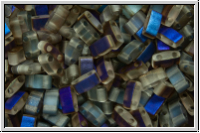 HTL-4556, MIYUKI Half Tila Beads, crystal, trans., half azuro, matte, 5g