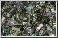 HTL-4574, MIYUKI Half Tila Beads, crystal, trans., half lt. vitrail, 5g