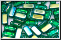 PRISM Beads, 4x8mm, emerald, lt., trans., AB, 20 Stk.