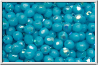 B�hm. Glasschliffperle, feuerpol., 4mm, aqua, op., AB, 50 Stk.