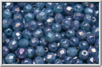 B�hm. Glasschliffperle, feuerpol., 4mm, aqua, lt., opal, nebula, 50 Stk.