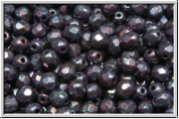B�hm. Glasschliffperle, feuerpol., 4mm, lavender, op., nebula, 50 Stk.