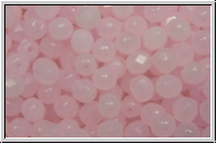 B�hm. Glasschliffperle, feuerpol., 4mm, rosy, alabaster, 50 Stk.
