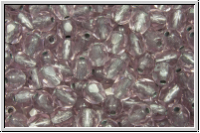 B�hm. Glasschliffperle, feuerpol., 4mm, rose, trans., silver-ld., 50 Stk.