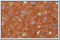 B�hm. Glasschliffperle, feuerpol., 4mm, rosaline, dk., trans., AB, 50 Stk.
