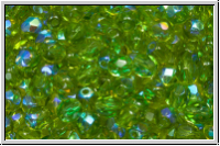 B�hm. Glasschliffperle, feuerpol., 4mm, olivine, trans., AB, 50 Stk.