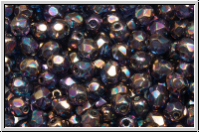 B�hm. Glasschliffperle, feuerpol., 4mm, crystal, trans., vega iris. luster, 50 Stk.